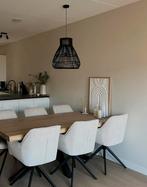 Zwarte bamboe hanglamp eettafellamp Karwei, Ophalen, Zo goed als nieuw, 50 tot 75 cm