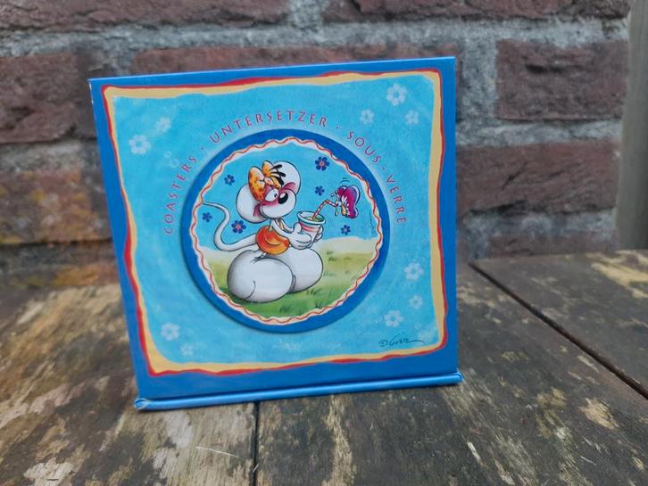 Diddl onderzetters met diddlina en diddl, Verzamelen, Diddl, Zo goed als nieuw, Ophalen of Verzenden