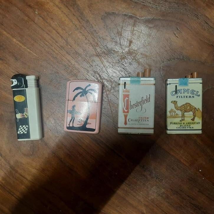 4 Vintage aanstekers - Diverse modellen, Ophalen of Verzenden, Gebruikt, Aansteker