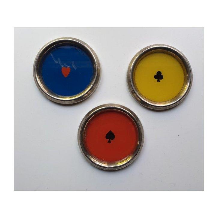 Onderzetters met speelkaarten symbolen, Antiek en Kunst, Antiek | Woonaccessoires, Ophalen of Verzenden