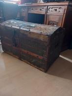 Antieke oude reiskist bagage kist, Ophalen, Gebruikt, 50 tot 100 cm