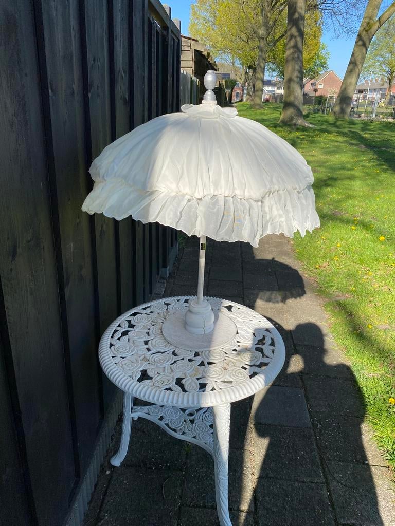 Bahia Beach Table Parasol Rivièra Maison, Ophalen of Verzenden, Wit, Textiel, Landelijk