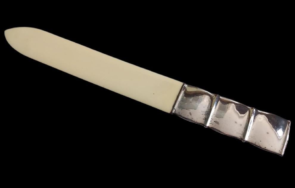 zilveren brievenopener WTB., Antiek en Kunst, Ophalen of Verzenden, Zilver