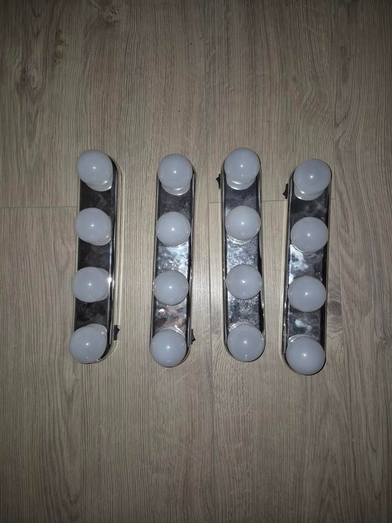 Set van 4 vintage make-up spiegel lampen, Ophalen, Gebruikt, Vintage, Retro