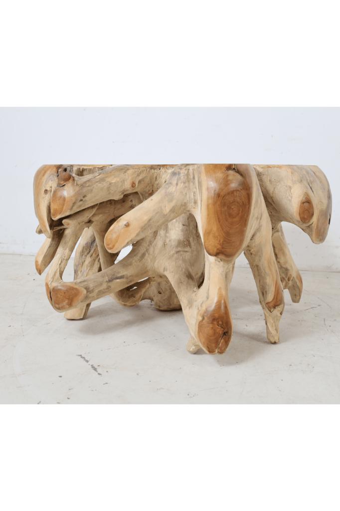 organische salontafel, Huis en Inrichting, Tafels | Salontafels, 100 tot 150 cm, Teakhout, Nieuw, Overige vormen