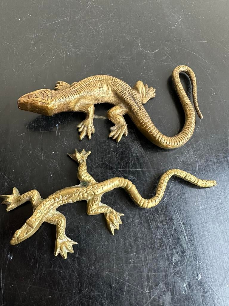 Vintage koper Hagedis  beeldjes 1 koop, Ophalen of Verzenden