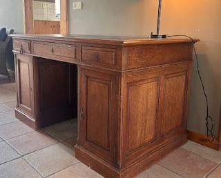 Bureau, eiken klassiek, Huis en Inrichting, Ophalen, Gebruikt, Hout, Bruin