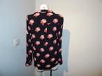 Ganni schattige blouse zwart in rood wit bloemen print M, Maat 38/40 (M), Verzenden, Zwart, Ganni
