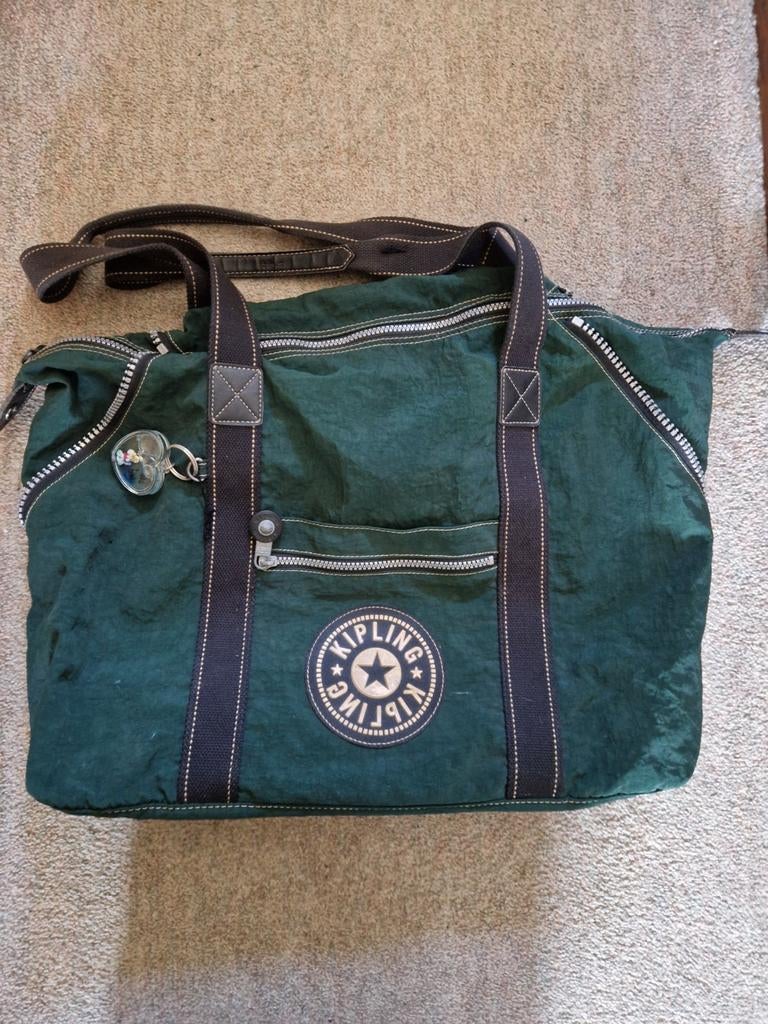 Kipling Reistas/Sporttas - Donkergroen, Ophalen, 40 tot 60 cm, Gebruikt, 20 tot 30 cm