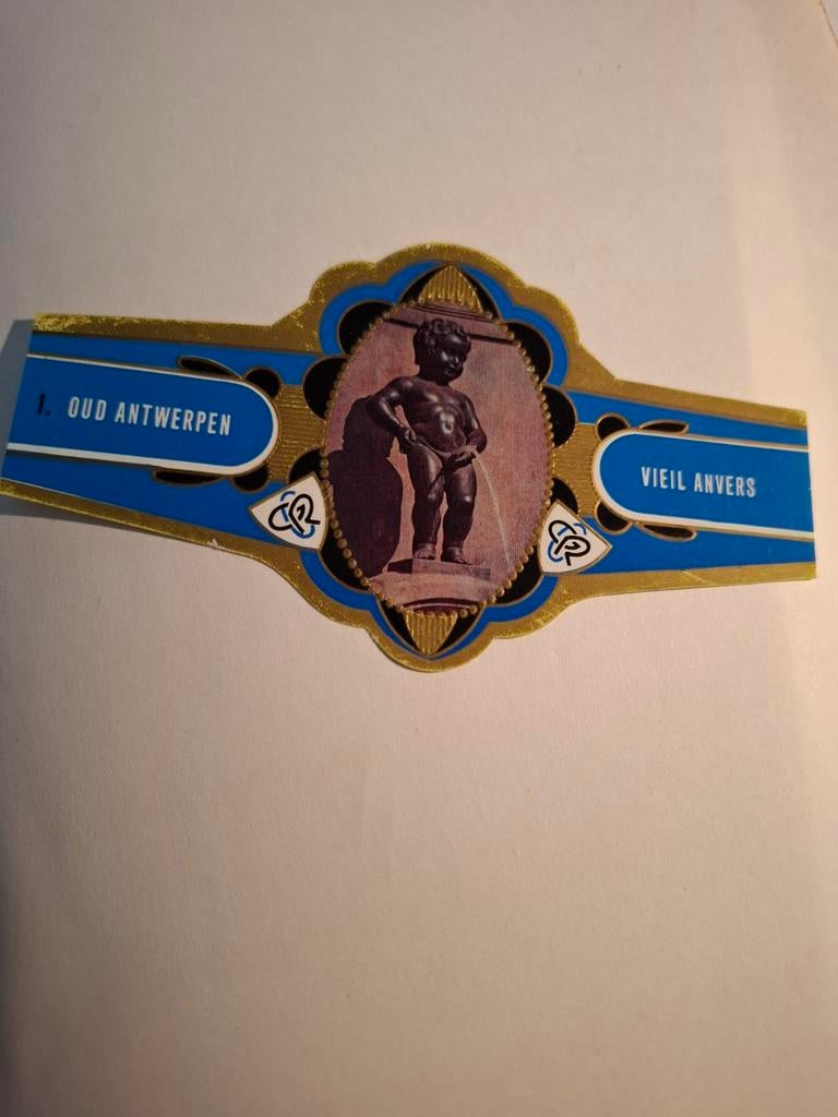 Vintage Sigarenbandjes - Oud Antwerpen & Manneke Pis, Verzamelen, Ophalen of Verzenden, Gebruikt, Sigarenbandjes