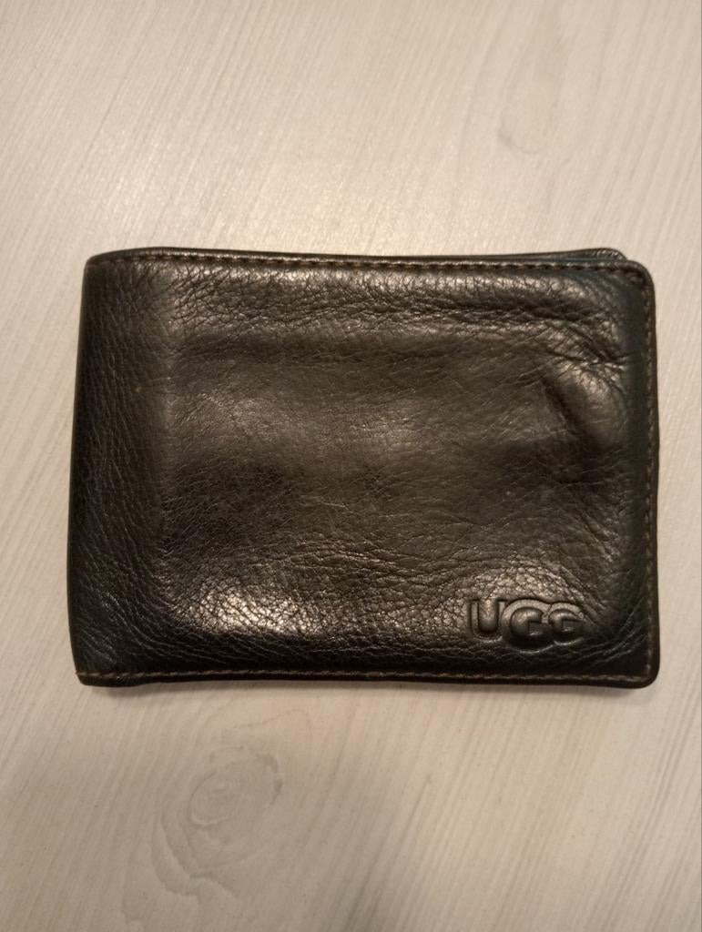 Ugg Portemonnee - Zwart Leer, Overige merken, Gebruikt, Zwart, Ophalen of Verzenden