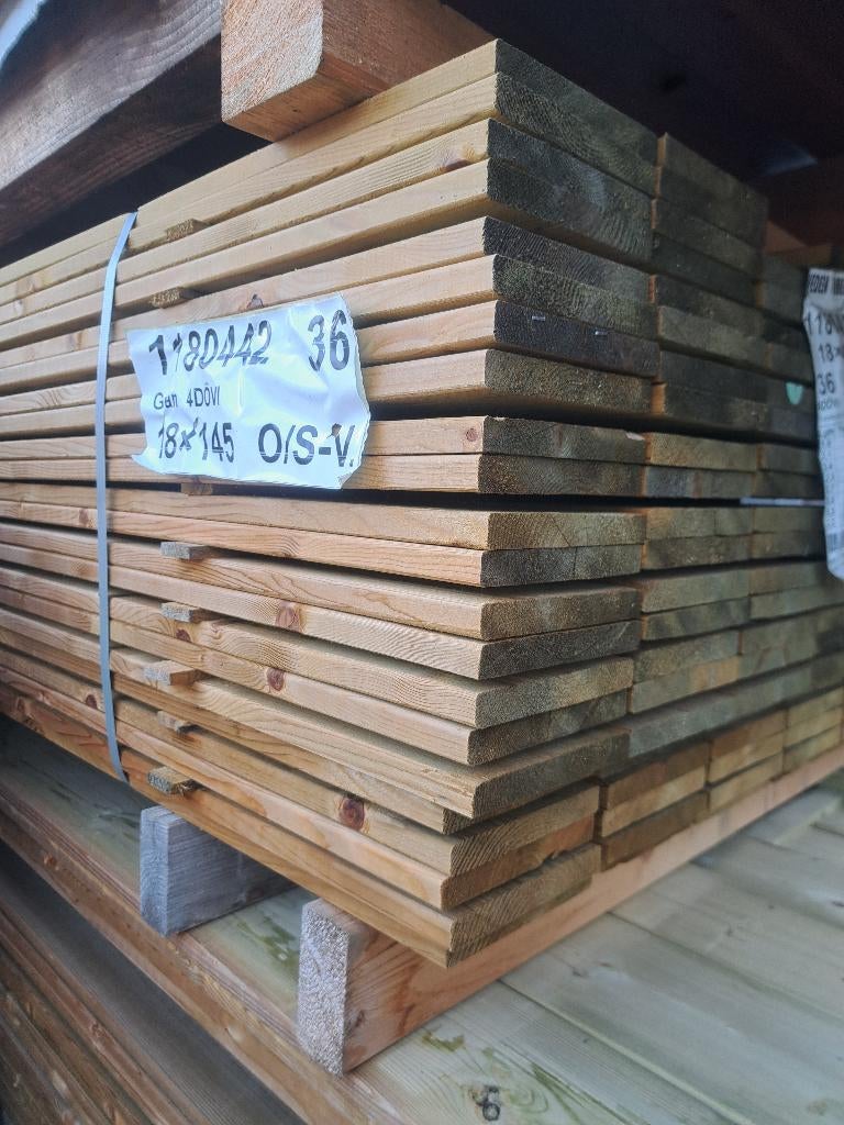 tuinhout /zweeds rabat /  halfhouts rabat, Doe-het-zelf en Verbouw, Hout en Planken, Nieuw, Plank, Overige houtsoorten, 300 cm of meer