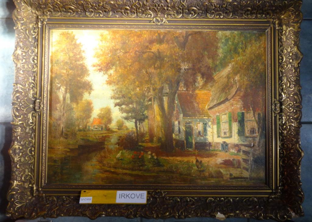 HUISJE AAN HET WATER * Olieverf op Linnen *, Antiek en Kunst, Kunst | Schilderijen | Klassiek, Ophalen of Verzenden