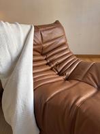 Ligne Roset – Togo 1-zits Fauteuil/Stoel – Cognac Bruin Leer, Leer, Zo goed als nieuw, 75 tot 100 cm, Knoll vitra artifort sede b&b italia cassina mid century retro