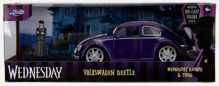 Jada Toys: Wednesday - Volkswagen Beetle 1:24, Hobby en Vrije tijd, Modelauto's | 1:24, Nieuw, Jada, Ophalen of Verzenden