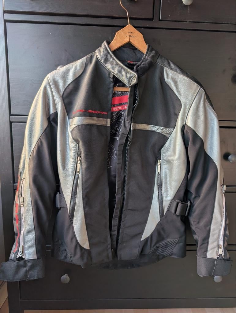 Grid LRI-95RR Dames Motorjas - Zwart/Zilver Textiel/Leer, Motoren, Jas | textiel, Grid, Ophalen of Verzenden, Dames