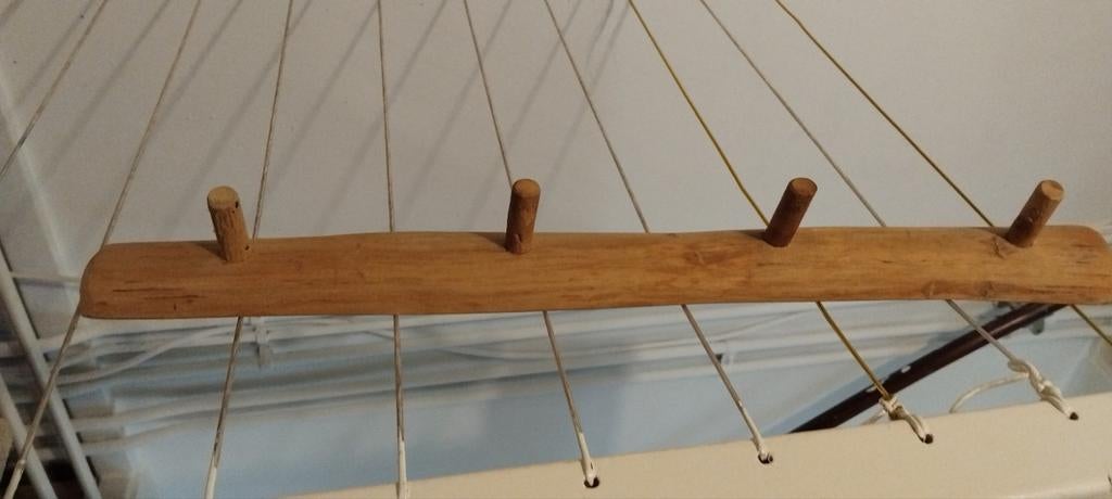 Houten kapstok met vier haken, Ophalen of Verzenden