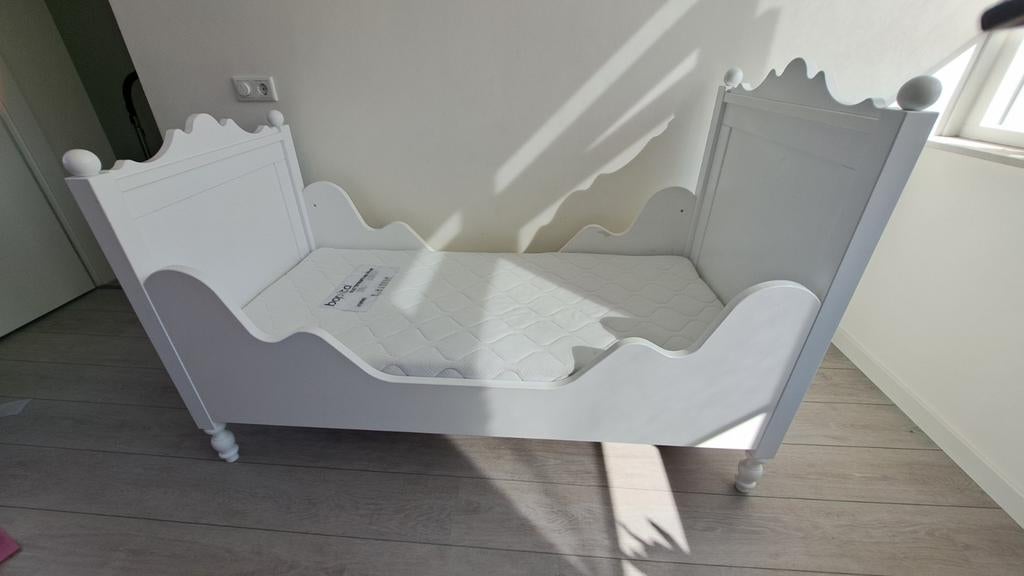 Peuterbed Bopita Belle wit 80 x 150, Kinderen en Baby's, Kinderkamer | Bedden, Gebruikt, 70 tot 85 cm, 140 tot 160 cm, Ophalen
