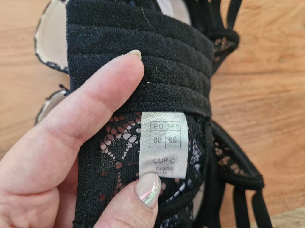 Zwarte kanten bh Maat 80c, Zeeman, Zwart, Onbekend, Ophalen of Verzenden