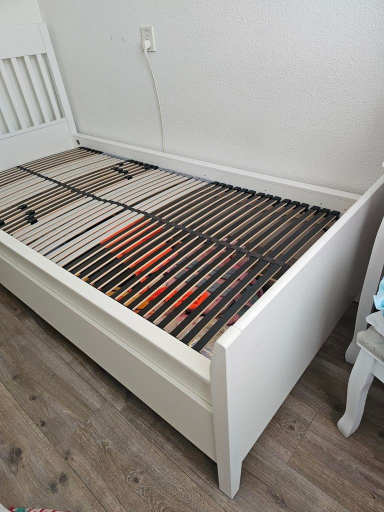 IKEA IDANÄS Eenpersoonsbed met Opberglades en Lattenbodem, Ophalen, 90 cm, Eenpersoons, Modern, Scandinavisch
