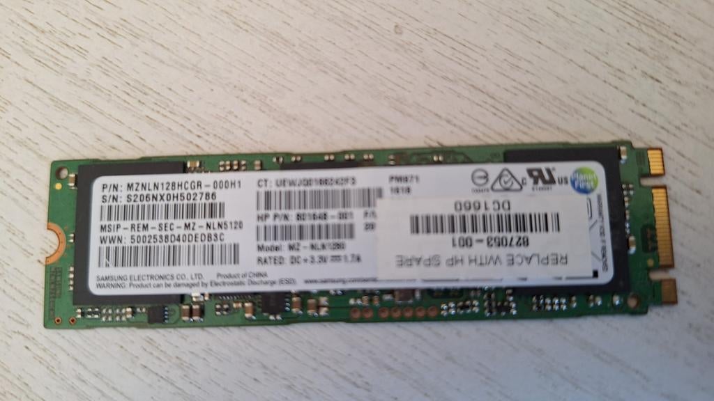 SSD 128Gb M2 Samsung, Intern, Gebruikt, 128Gb, SSD