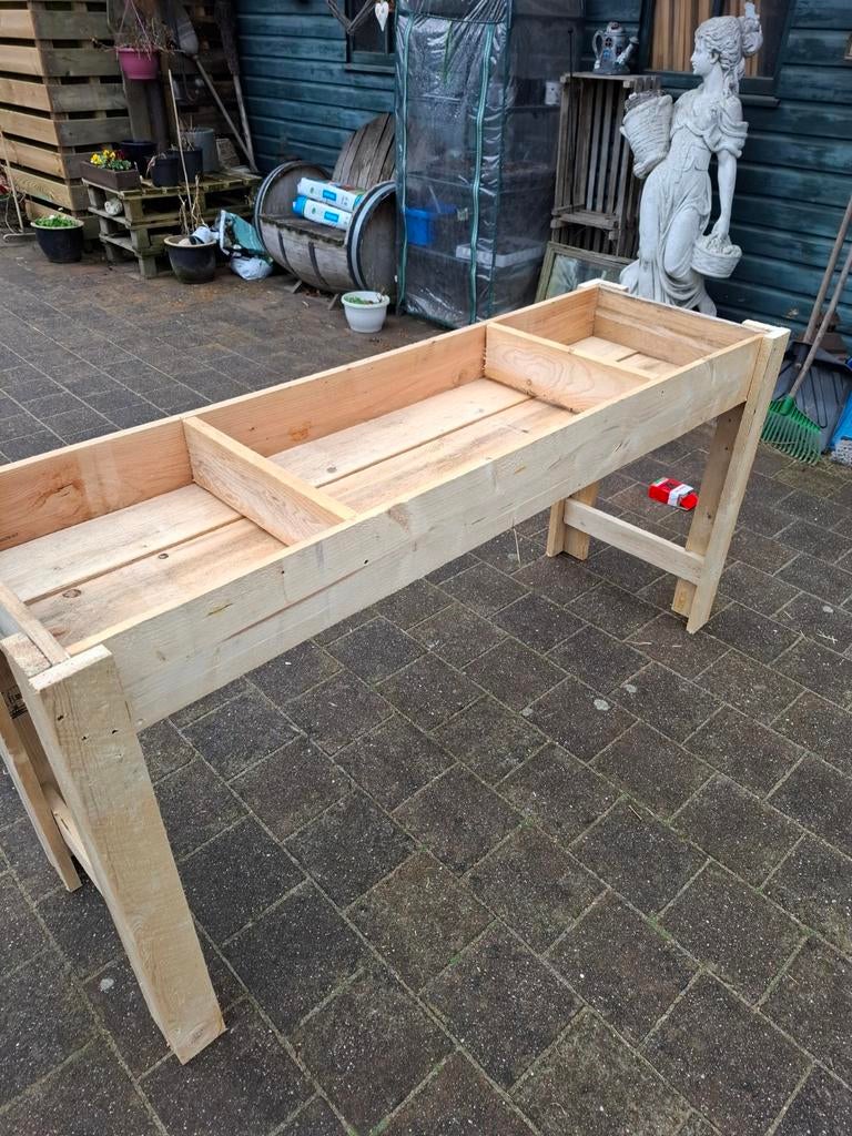 Moestuinbak voor aardbeien, sla of kruiden, Tuin en Terras, Bloembakken en Plantenbakken, Ophalen, Rechthoekig, Hout