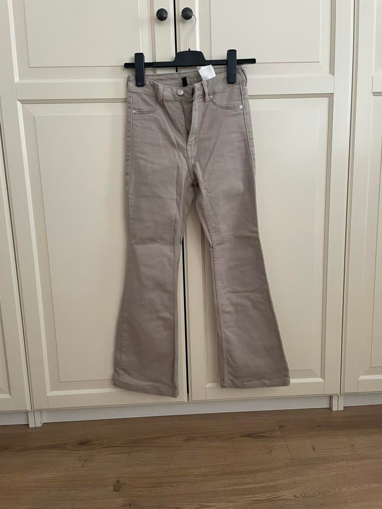 H&M flared broek maat 34, Beige, Ophalen of Verzenden, Zo goed als nieuw, Maat 34 (XS) of kleiner