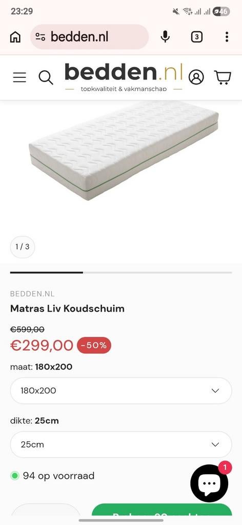 Matras liv koudschuimmatras 180x200 stevig, Ophalen of Verzenden, Nieuw, Tweepersoons, 180 cm