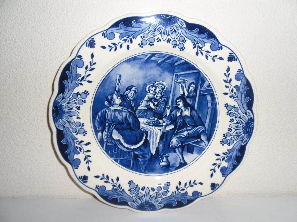 Delftsblauw wandbord Regina nr 436 diam 28 + certificaat Nw, Ophalen of Verzenden