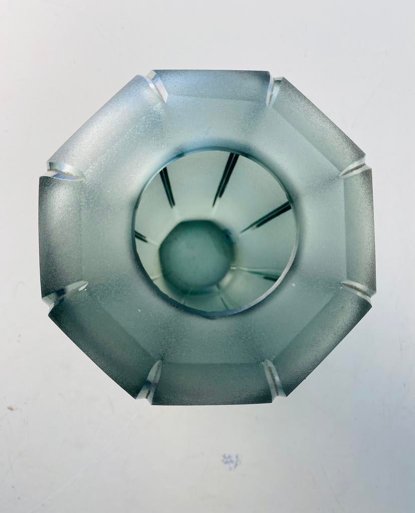 Copier glazen vaas Slijpsel 642 , jaren 40, Ophalen of Verzenden