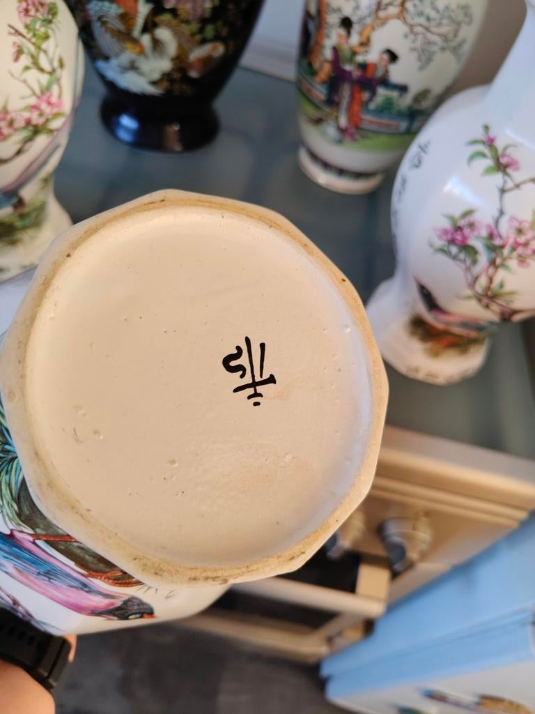 Set van 5 Chinese vazen met bloemen en vogels, Antiek en Kunst, Antiek | Vazen, Ophalen