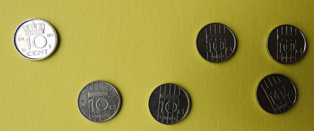 6 Dubbeltjes jaren 80, Postzegels en Munten, Munten | Nederland, Verzenden, Koningin Juliana, 10 cent