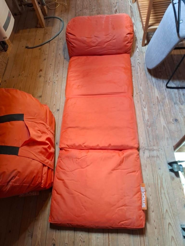Smooff Lounge matras 2 stuks Oranje opvouwbaar, Ophalen, Gebruikt, Kunststof, Inklapbaar
