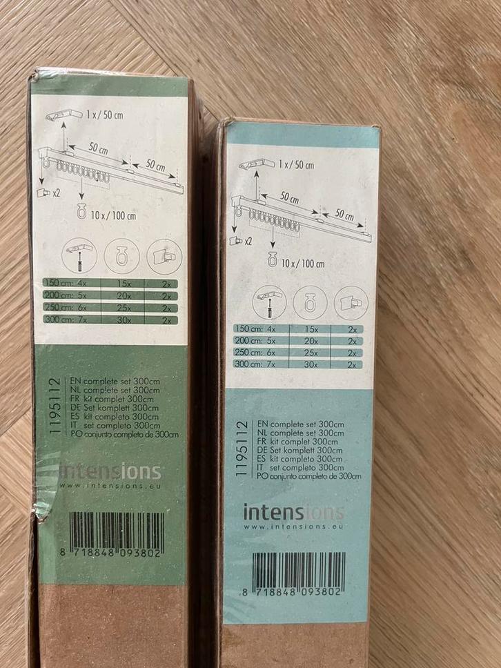 Intensions gordijnrail complete set 300 cm – nieuw, Huis en Inrichting, Stoffering | Gordijnen en Lamellen, Zo goed als nieuw