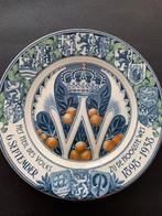 Delfsblauw bord Wilhelmina, 1898-1938, Ophalen of Verzenden