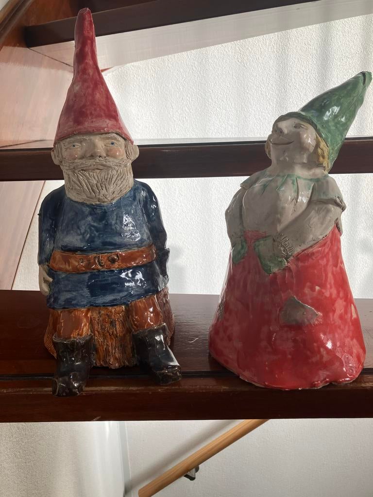 Unieke handgemaakte Rien Poortvliet kabouters van klei, Ophalen, Zo goed als nieuw, Fantasy