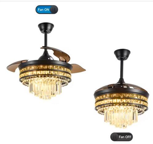 Kroonluchter met sterke ventilator, Huis en Inrichting, Lampen | Kroonluchters, Ophalen