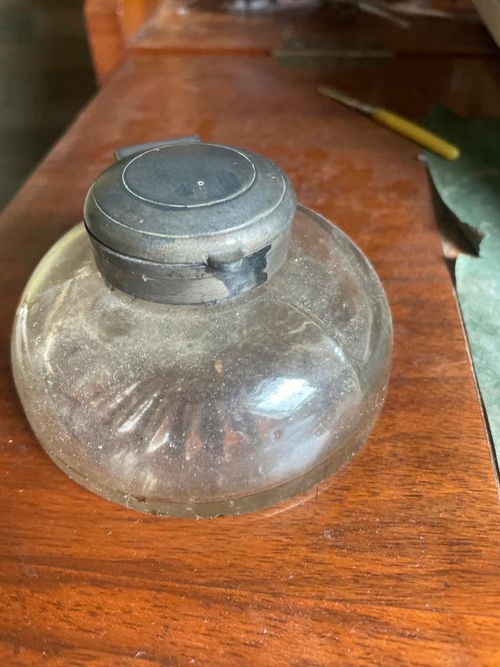 Antieke glazen inktpot in goede staat, Antiek en Kunst, Antiek | Glas en Kristal, Ophalen of Verzenden