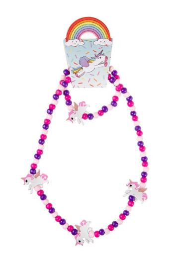 PARTIJ HOUTEN ARMBAND EN KETTING EENHOORN beschikbaar voor biedingen