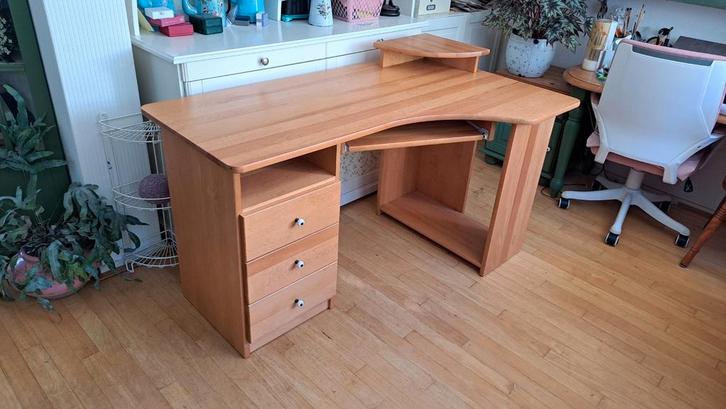 Junco 185 massief houten bureau nieuw, Huis en Inrichting, Bureaus, Nieuw, Bureau, Ophalen