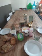 Teakhouten eettafel 3mX1,1m met zitbank, Huis en Inrichting, Tafels | Eettafels, Ophalen, Gebruikt, 100 tot 150 cm, Teakhout