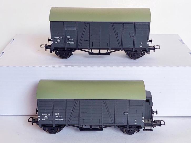 2 Goederenwagons van de NS, Liliput H0, Hobby en Vrije tijd, Modeltreinen | H0, Zo goed als nieuw, Wagon, Gelijkstroom, Liliput