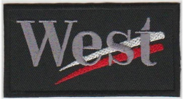 West stoffen opstrijk patch embleem, Verzamelen, Merken en Reclamevoorwerpen, Nieuw, Overige typen, Ophalen of Verzenden