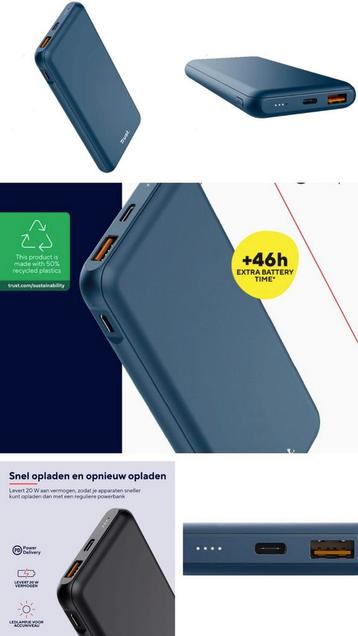 Trust redoh Powerbank 10.000 mah blauw nieuw in verpakking  beschikbaar voor biedingen