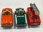 3x vintage blikken speelgoed auto West-Duitsland ca. 10 cm, Verzenden
