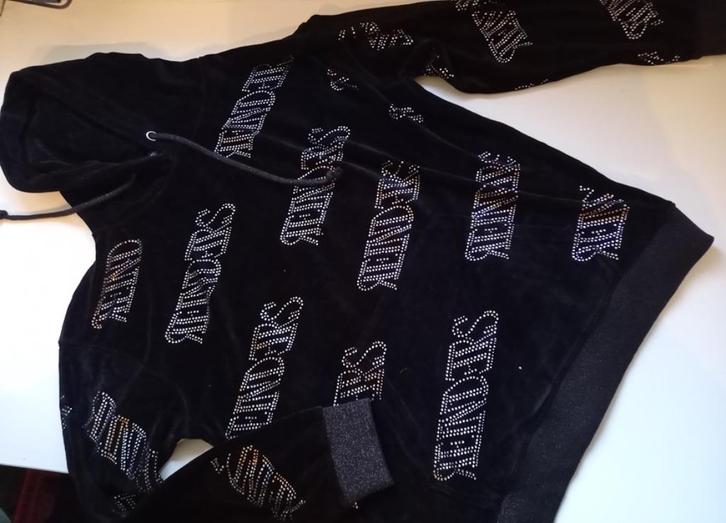 REINDERS velours achtige sweater / hoody met BLING BLING, Kleding | Dames, Truien en Vesten, Zo goed als nieuw, Maat 42/44 (L)