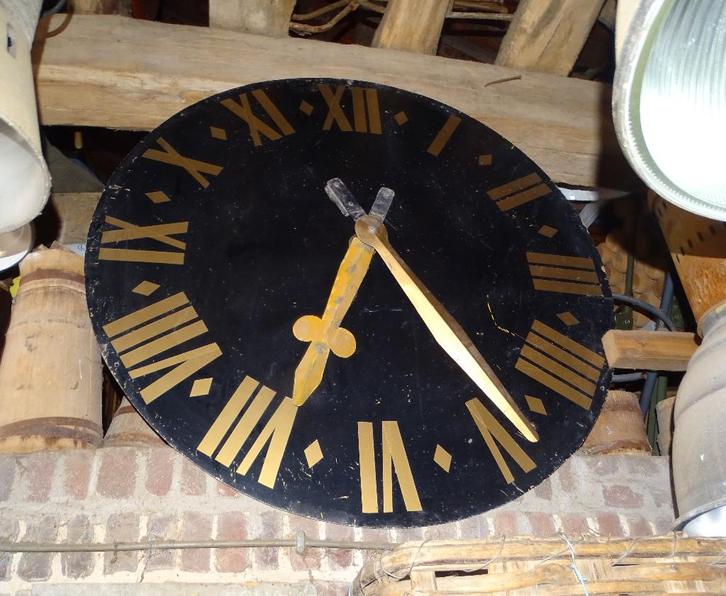 2 maal oude wijzerplaat met wijzers van kerkklok klok kerk, Antiek en Kunst, Curiosa en Brocante, Ophalen