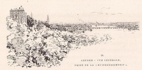 Arnhem. Vue Générale, prise de la < Buitensocieteit >, Antiek en Kunst, Kunst | Etsen en Gravures, Ophalen of Verzenden
