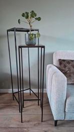 Bijzettafel Zuil zwart goud Pilaar 2 stuks Light & Living, Ophalen, Nieuw