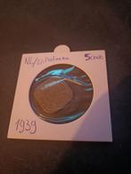 Stuiver uit 1939 koninkrijk der Nederlanden, Ophalen of Verzenden, Koningin Juliana, Losse munt, 5 cent